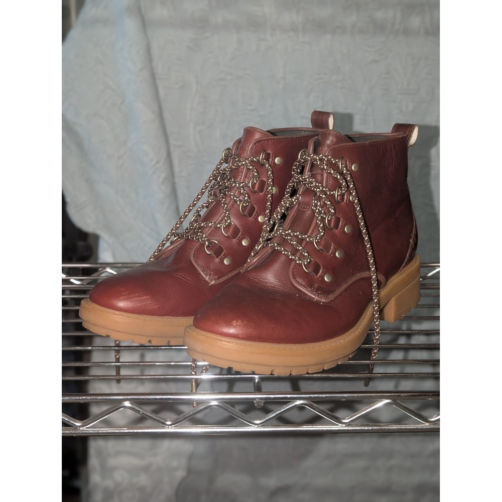 Cole Haan Briana Waterproof Hiker Boots Women's 9.5B Brown Leather Grand.OS